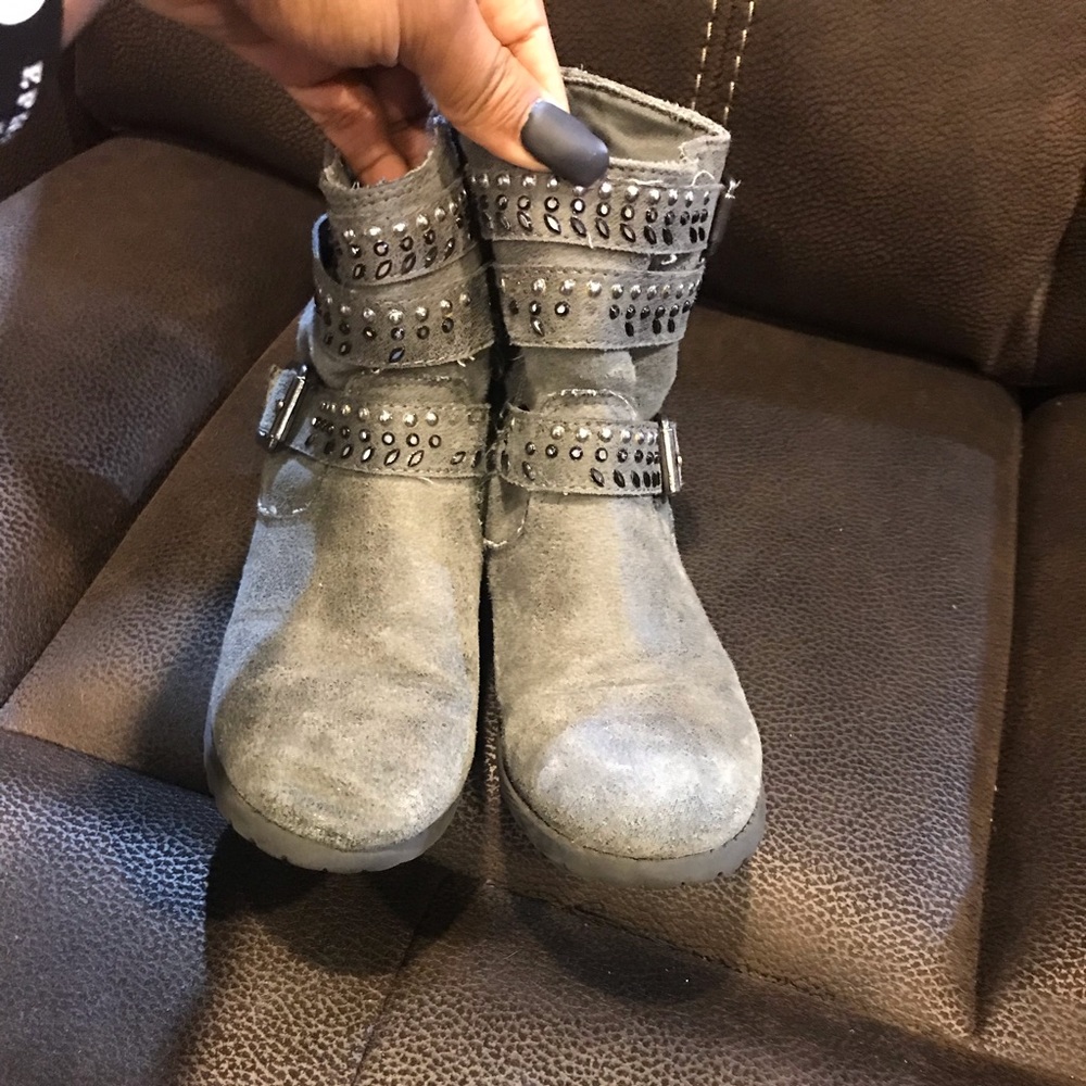 Silver studded boots